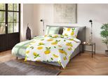Bettwäsche PRIMERA "Soft-Seersucker-Bettwäsche Lemon", gelb, B/L: 135cm x 200cm, 1 Stk., 1 Stk., Soft-Seersucker, B/L: 80cm x 80cm, 2, Soft-Seersucker, Obermaterial: 100% Baumwolle, Bettwäsche, Bettwäsche
