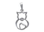 Kettenanhänger FIRETTI "Schmuck Geschenk Silber 925 Halsschmuck Anhänger Katze", bunt (silberfarben, weiß, weiß), Schmuckanhänger, Damen, Silber 925 (Sterlingsilber), 1 g, Kettenanhänger, mit Zirkonia (synth.)