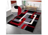 Teppich OTTO HOME "Maxim" Gr. 6, rot (rot, grau), B:200cm H:13mm L:290cm, Kunstfaser, Teppiche, Teppich, Hoch-Tief-Effekt, Kurzflor, 3D-Design, Kundenliebling