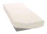 Spannbettlaken BELLANA "bellana exclusiv aus 100% Mako-Baumwolle, 150 g/m², bügelfrei", beige (creme), L:200cm, Mako-Jersey, Obermaterial: 100% Baumwolle, Bettlaken, Spannbettlaken, feinste Mako-Baumwolle, Spannbetttuch für Matratzen bis 25cm Höhe