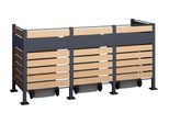 Mülltonnenbox WESTMANN "Planum", grau (anthrazit, holzoptik), B:90cm H:120cm T:250cm, Stahl, Aufbewahrungsboxen, Mülltonnenbox, Platz für 3 Mülltonnen ja 240 L