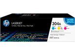 HP Tonerpatrone "HP original Toner 304A - 3er Pack Cyan/Magenta/Yellow", bunt (cyan, magenta, gelb), Tonerpatronen, Tonerpatrone