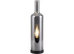 JUST LIGHT LED Tischleuchte "BOTTLE", silber (rauchfarben), 1, Ø 8,5cm H: 34cm, 1 Stk., Leuchten, Schalter, Schnurschalter, Exklusive E14, LED Tischleuchte