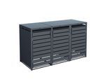 Mülltonnenbox WESTMANN "Kubus", grau (anthrazit), B:200cm H:116cm T:80cm, Stahl, Aufbewahrungsboxen, Mülltonnenbox, Platz für 3x240 L Mülltonnen