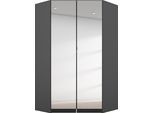 Eckkleiderschrank RAUCH "Kleiderschrank Schrank Ankleidezimmer Schlafzimmer Garderobe ONTARIO", grau (graumetallic), H:197cm T:104cm, Holzwerkstoff, Schränke, Eckkleiderschrank, voll ausgestattet mit großzügigem Stauraum MADE IN GERMANY