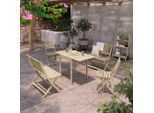 Beldano , Akaziefarben , Holz , Akazie , teilmassiv , FSC 100% , Tisch ausziehbar, Stuhl klappbar , Gartenmöbel, Balkonmöbel, Balkonmöbel-Sets