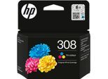 HP Tintenpatrone "HP orignal Druckerpatrone 308 Tri Color Y/M/C", bunt (cyan, magenta, gelb), Tintenpatronen, 3 Probemonate gratis* drucken, Tintenpatrone