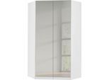 Eckkleiderschrank RAUCH "Kleiderschrank Schrank Eckschrank Ankleide Garderobe CELLE", weiß (weiß, spiegel), B:117cm H:197cm T:117cm, Holzwerkstoff, Schränke, Eckkleiderschrank, optional mit Spiegel oder Hochglanzfront MADE IN GERMANY