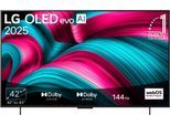 LG OLED-Fernseher "OLED42C5ELB", Energieeffizienz: G, grau (grau, schwarz), 42, Fernseher, OLED-Fernseher
