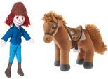 Kuscheltier HEUNEC "Tina & Pferd Amadeus", braun (braun, blau), Plüschfiguren, KinderH:30cm, Nylon, Polyester, Kuscheltier, H:30cm