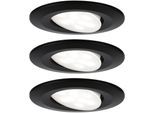 PAULMANN LED Einbauleuchte "Calla", schwarz, 3, Ø 9cm, 3 Stk., Leuchten, LED-Modul, Deckenmontage, LED Einbauleuchte