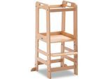 Stehhilfe HAUCK "Lernturm Learn N Explore, Natural", Kinder, Gr. B/H/T: 54cm x 91cm x 46cm, beige (natural), Massivholz, Stahl, Stühle Stehhilfe