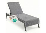NYVI Frottee Schonbezug für Gartenliege NYVISpa 75x200 cm - Hygiene Liegestuhlauflage für Sonnenliegen Strandliegen Farbe:Grau