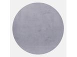 Ayyildiz , Grau , Textil , Uni , rund , Oeko-Tex® Standard 100 , pflegeleicht , Teppiche & Böden, Teppiche, Hochflorteppiche, Hochflorteppiche rund