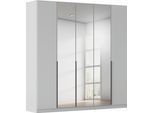 Drehtürenschrank OTTO HOME "Kleiderschrank Schrank Garderobe AGORDO mit Dekor- oder Hochglanzfront", grau (seidengrau), B:226cm H:229cm T:54cm, Holzwerkstoff, Schränke, Drehtürenschrank, durchdachte Innenausstattung, in 8 Breiten und 2 Höhen MADE IN GERMANY