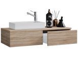 Waschtisch VCM "2-tlg. Gäste WC Waschplatz Waschtisch schmal Gudas", braun (sonoma, eiche), B:85cm T:35cm, Waschtische, Waschtisch