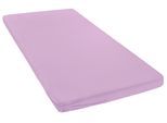 Spannbettlaken BELLANA "Melone TOPPER 100% Baumwolle, Jersey 125 g/m², bügelfrei", lila (lavendel), L:200cm, Mako-Jersey, Obermaterial: 100% Baumwolle, Bettlaken, Spannbettlaken, reine Baumwolle, für Matratzen bis 10 cm Höhe, Spannbetttuch