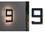 LED Außen-Wandleuchte PAULMANN "Solar Hausnummer", schwarz, B:16cm H:23cm T:3cm, Leuchten, LED Außen-Wandleuchte, LED-Modul, Hausnummern, Buchstaben wählbar, Akku wechselbar