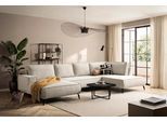 Wohnlandschaft HOME AFFAIRE "TVINNU, moderne U-Form, Couch in Cord oder Webstoff in Leinenoptik", hellbeige, B:354cm H:83cm T:193cm, Sofas, Wohnlandschaft, Recamiere rechts/links, schwarze Metallfüße, bequeme Sitz-/Liegefläche