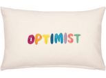 Dekokissen PAD "OPTIMIST", beige (natur, unifarben), B:50cm L:30cm, Baumwolle, Dekokissen_Sitzkissen_Kissenhüllen, Made in Europe, Kissenhülle ohne Füllung, 1 Stück, 30x50 cm