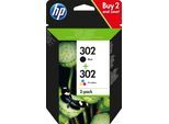 HP Tintenpatrone "HP original Druckerpatrone 302 Combo Black + C/Y/M", bunt (cyan, gelb, magenta), Tintenpatronen, 3 Probemonate gratis* drucken, Tintenpatrone