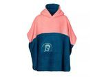 Badeponcho TROLLKIDS "Kids Kvalvika Surf Poncho", Kinder, Gr. 98, peony rose, harbor blau, Obermaterial: 100% Polyester, Hausmäntel Badeponcho, für Kinder und Jugendliche, sportlicher Stil, bequeme Passform