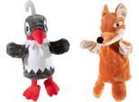 Handpuppe HEUNEC "Sandmann-Set: Fr. Elster & Hr. Fuchs", bunt, Puppen, Kinder, Polyester, Handpuppe, enthält recyceltes Material