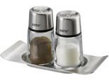 Salz- / Pfefferstreuer GEFU "BRUNCH Set", transparent, B:5,3cm H:6,9cm, Gewürzstreuer, Salz- / Pfefferstreuer, stilvolles, modernes Design aus hochwertigem Edelstahl und Glas
