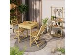 Beldano , Akaziefarben , Holz , Akazie,Akazie , teilmassiv,teilmassiv , 3 Fächer , 69x147x40 cm , FSC 100% , Freizeit im Garten, Gartenaccessoires, Gartenregale