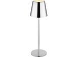 OTTO HOME LED Tischleuchte "Alennia Akkuleuchte inkl. Flaschenaufsatz", chromfarben, 1, Ø 11,5cm H: 35,5cm, 1 Stk., Leuchten, stufenloser Touchdimmer, Farben fixierbar, USB-C, Akkulampe, CCT, LED Tischleuchte