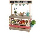 Kaufladen MUDDY BUDDY "Garden Friend", rosa (natur, grau, rosa), Kaufläden, KinderB:40cm H:115cm T:90cm, Holz, Kaufladen, Outdoor Shop, natur - warmgrau/malvenrosa, B:40cm H:115cm T:90cm