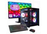 GAMEMAX Gaming-PC-Komplettsystem "MegaDeal Infinity Mini BK 2699 Ryzen 7 5700X RTX 5060Ti 16GB 1TB SSD", Energieeffizienz: E, schwarz, Microsoft Windows 11 Home (64 Bit), 16 GB RAM 1.000 GB SSD, Computer_Komplettsysteme, Windows 11 + MSI PRO MP273A Monitor, 69cm (27"), Gaming-PC-Komplettsystem