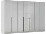 Drehtürenschrank OTTO HOME "Kleiderschrank Kleiderschränke Schrank Garderobe AGORDO mit Glasfront", grau (seidengrau, glas seidengrau), B:315cm H:210cm T:54cm, Holzwerkstoff, Schränke, Drehtürenschrank, durchdachte Innenausstattung, in 8 Breiten und 2 Höhen MADE IN GERMANY
