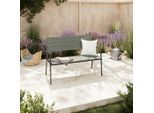 Beldano , Grau, Schwarz , Metall, Kunststoff , Holzoptik , 116x58x85 cm , mit Rückenlehne , Gartenmöbel, Gartenbänke