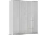 Drehtürenschrank OTTO HOME "Kleiderschrank Kleiderschränke Schrank Garderobe AGORDO mit Glasfront", grau (seidengrau, glas seidengrau), B:181cm H:210cm T:54cm, Holzwerkstoff, Schränke, Drehtürenschrank, durchdachte Innenausstattung, in 8 Breiten und 2 Höhen MADE IN GERMANY