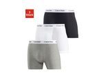 Boxer "CK Boxer 3x", Herren, Gr. XL (8), 3 Stk., schwarz-weiß (schwarz, weiß, grau, meliert), Obermaterial: 95% Baumwolle, 5% Elasthan, CALVIN KLEIN UNDERWEAR, Unterhosen, mit Logoschriftzug am Bund