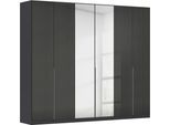Drehtürenschrank OTTO HOME "Kleiderschrank Schrank Garderobe AGORDO mit Dekor- oder Hochglanzfront", grau (graumetallic, effektgrau hochglanz), B:271cm H:229cm T:54cm, Holzwerkstoff, Schränke, Drehtürenschrank, durchdachte Innenausstattung, in 8 Breiten und 2 Höhen MADE IN GERMANY