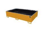 eurokraft pro Regal-Bodenwanne mit PE-Einsatz, 1000 l Auffangvolumen, LxBxH 2165 x 1315 x 510 mm, orange