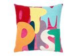 Dekokissen PAD "LETTERS", multi, hot pi, schriftzug, B:45cm L:45cm, Obermaterial: 100% Polyester, Dekokissen_Sitzkissen_Kissenhüllen, farbige Keder, mit Schriftzug, verschiedene Größen