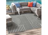 Teppich SANAT "Berlin", grau, B:140cm H:6mm L:200cm, Kunstfaser, Teppiche, Teppich, In -und Outdoor geeignet, Außenbereich, Terrasse, Balkon, auch Läufer