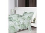 Bettwäsche JANINE "J. D.", grün (malachitgrün), B/L: 200cm x 220cm, 1 Stk., 2 Stk., Mako-Satin, B/L: 80cm x 80cm & 80cm x 80cm, 3 Stk., Mako-Satin, Obermaterial: 100% Baumwolle, Bettwäsche, Bettwäsche, mit Reissverschluss