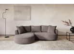 Ecksofa COTTA "Sana L-Form, Breite 260 cm", braun (grau), B:260cm T:160cm, 94% POLYESTER (PES) 6% POLYAMID(PA), Sofas, Ecksofa, Loungesofa mit Wellenunterfederung