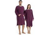 Badeponcho KANGAROOS "Dalia Surfponcho, ideal für Sauna, Spa & im Urlaub" Gr. XXL, lila (beere), L:128cm, Veloursfrottier, Hausmäntel, weich, Uni-Farben mit Streifen, leicht, Unisex, für Damen und Herren