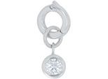 Charm-Einhänger AMOR "Geburtsstein", silber (silberfarben, kristallweiß, kristallweiß), Charms, Damen, April, Silber 925 (Sterlingsilber), mit Zirkonia (synth.) oder Stein (synth.)