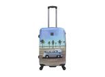 Koffer VOLKSWAGEN "Roadtrip", Gr. B/H/T: 44cm x 67cm x 24cm, blau (blau, mehrfarbig), Koffer, mit stylischem VW-Bus T1-Print