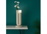 OTTO HOME LED Tischleuchte "Lynett - Akku Tischlampe, Blumenvase integriert", beige, 1, H: 26,8cm, 1 Stk., Leuchten, inkl. Vase, Akkulampe, wireless charging, 27 cm, kabellose Lampe, Deko, LED Tischleuchte