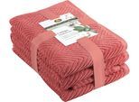 Handtuch Set GÖZZE "Viola", rot, 6 Stk., Frottier, Frottier, Obermaterial: 100% Baumwolle, Handtücher