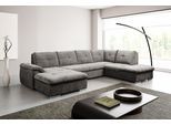 Wohnlandschaft WERK2 "Arena, B/T: 339/220 cm breit, moderner, einladender Sitzkomfort", grau (anthrazit), B:339cm H:97cm T:220cm, 100% Polyester, Sofas, Wohnlandschaft, mit Schlaffunktion und Bettkasten, U-Form