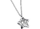 Kette mit Anhänger FIRETTI "Schmuck Geschenk Edelstahl Halsschmuck Halskette Ankerkette Stern", silber (edelstahlfarben, kristallweiß), Halsketten, Damen, Edelstahl, L: 48, mit Zirkonia (synth.)