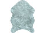 Fellteppich PACO HOME "Pelt 640", blau (türkis), B:80cm H:16mm L:120cm, Polyester, Teppiche, Fellteppich, Kunstfell, Uni Farben, sehr weicher Flor